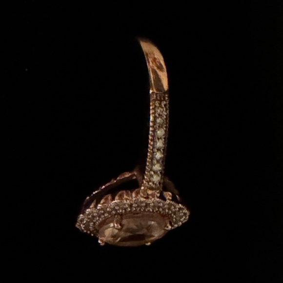 Macy's Round Cut Morganite Rose Gold Over Silver with Sparkling Diamonds - Picture 7 of 16